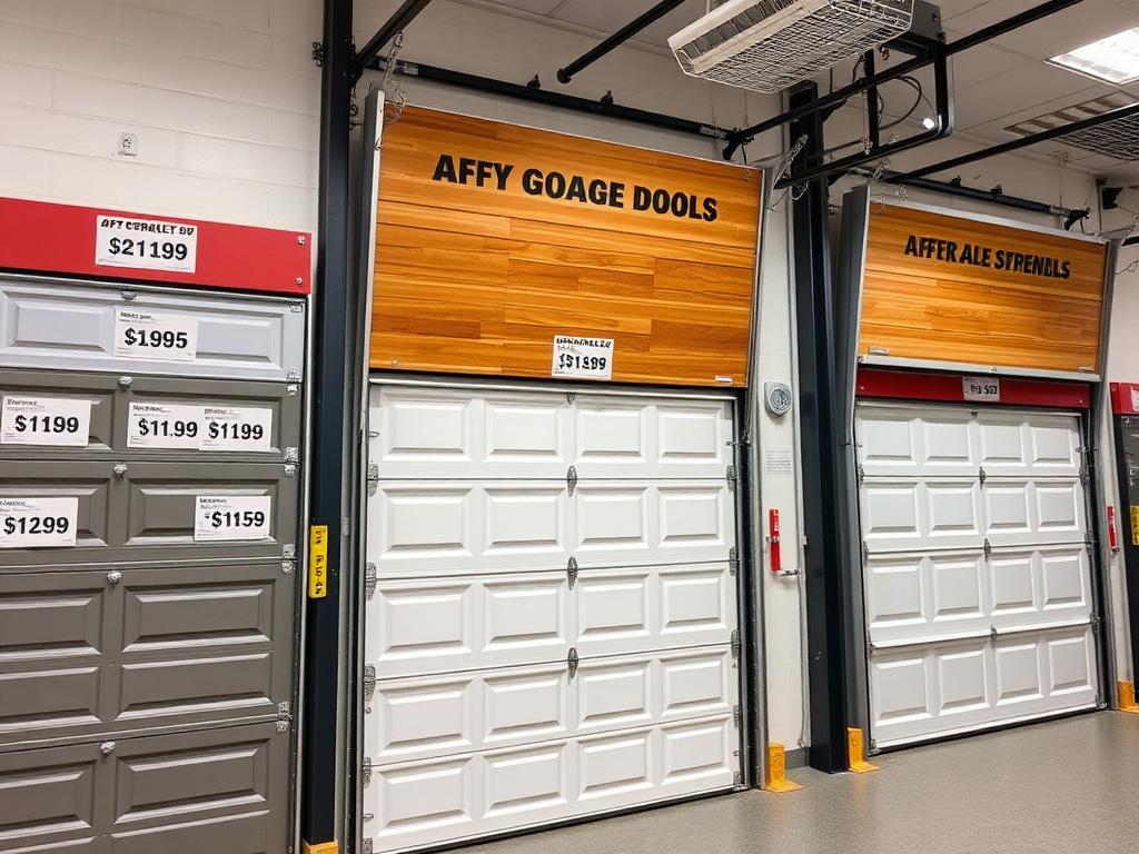 Comparison of garage door options at different price points