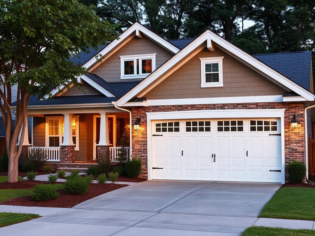 Beautiful carriage-style garage door matching home's architectural style